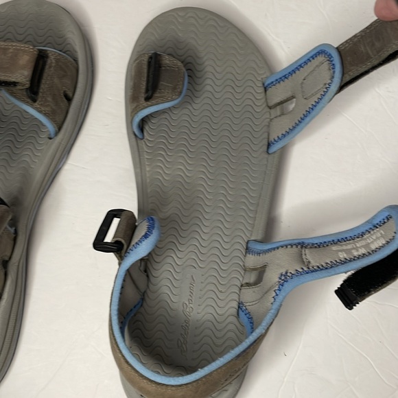 Eddie Bauer Velcro  dark grey with light blue sandals women’s size 10 - Picture 9 of 13